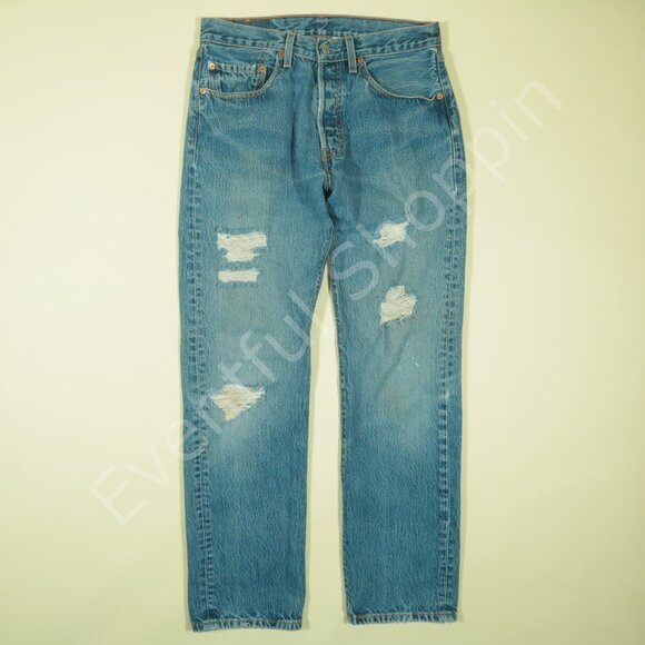 Vintage Levis 501 Jeans Mens 31 Blue Denim Made in USA - Picture 2 of 8